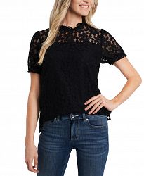 CeCe Puff-Sleeve Lace Blouse
