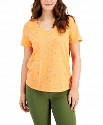 Style & Co Garden Glory Cotton T-Shirt, Created for Macy's