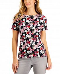 Charter Club Emily Floral-Print Boatneck T-Shirt, Created for Macy's