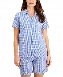 Karen Scott Gingham Shirt, Created for Macy's