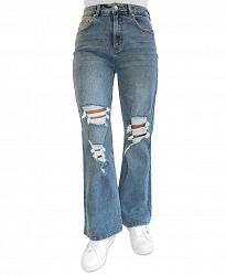 Almost Famous Juniors' Ripped Straight-Leg Jeans