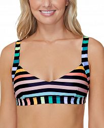 Raisins Juniors' Striped Beach Life Bikini Top Women's Swimsuit