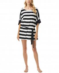 Michael Michael Kors Striped Belted Swim Cover-Up Women's Swimsuit