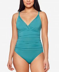 Bleu by Rod Beattie Behind The Seams Surplice Over-the-Shoulder Mio One-Piece Swimsuit Women's Swimsuit