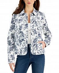 Charter Club Denim Floral Jacket, Created for Macy's