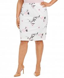 Kasper Plus Size Embroidered Floral Skirt