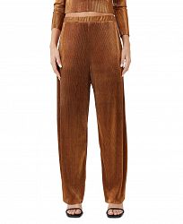 French Connection Taina Pleated Metallic Wide-Leg Pants