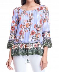 Fever Printed Scalloped-Edge Top