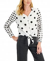 Charter Club Linen Polka-Dot Shirt, Created for Macy's