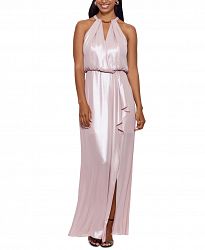 Xscape Embellished Ruffled Halter Gown