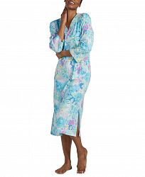 Miss Elaine Floral-Print Long Zipper Robe