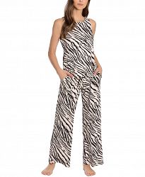 Linea Donatella Zebra-Print Knit Tank Top & Pants Pajama Set