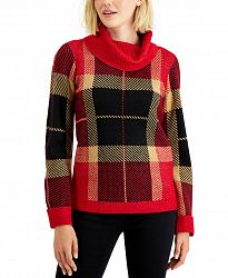Charter Club Plaid Cowlneck Sweater, Created for Macy's
