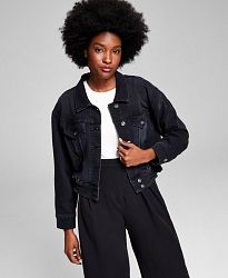 And Now This Women's Cropped Denim Jacket