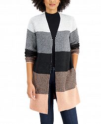 Charter Club Printed Colorblocked Cardigan, Created for Macy's