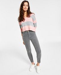 Tommy Jeans Striped V-Neck Varsity Sweater