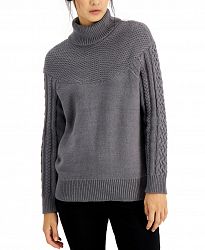 Alfani Cable-Knit Turtleneck Sweater, Created for Macy's