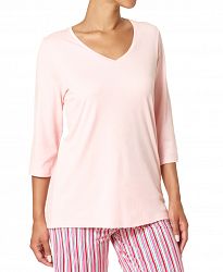 Hue Knit V-Neck 3/4 Sleeve Pajama T-Shirt