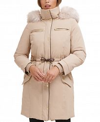 Cole Haan Women's Faux-Fur-Trim Hooded Puffer Coat