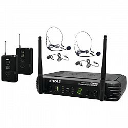 Pyle Pro PDWM3400 Premier Series Professional UHF Wireless Microphone System with Body Pack, Lavalier, and Headset