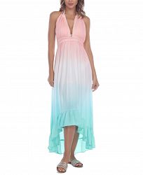 Raviya High-Low Ombre-Dye Halter Cover-Up Dress Women's Swimsuit