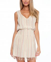 Becca Endless Summer Striped Fringed Cover-Up Dress Women's Swimsuit