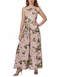 Adrianna Papell Floral-Print Wide-Leg Jumpsuit