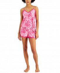 Inc International Concepts Lace-Trim Floral-Print Cami & Shorts Sleep Set, Created for Macy's
