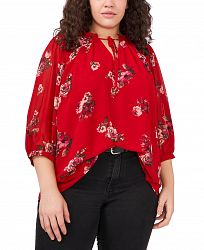 Vince Camuto Floral-Print Puff-Sleeve Top