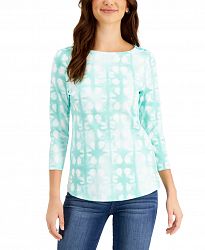 Charter Club Printed Boat-Neck Top, Created for Macy's
