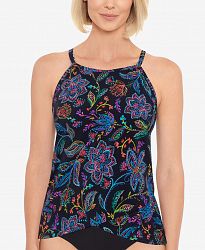 Swim Solutions High-Neck Underwire Tankini Top, Created for Macy's Women's Swimsuit