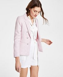 Bar Iii Novelty Button-Front Tweed Blazer, Created for Macy's
