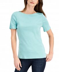 Charter Club Cotton Boat-Neck Top, Created for Macy's