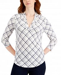 Charter Club Printed 3/4-Sleeve Knit Top, Created for Macy's