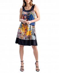 Women's Paisley Print Sleeveless Knee Length Dress
