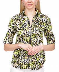 Michael Michael Kors Floral-Print Zip Shirt, Regular & Petite
