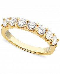 Seven Diamond Band in 14k Gold or White Gold (1 ct. t. w. )