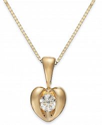 Sirena Diamond Heart Pendant Necklace in 14k Yellow or White Gold (1/10 ct. t. w. )