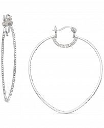 Simone I. Smith Platinum Over Sterling Silver Earrings, Crystal In-and-Out Hoop Earrings