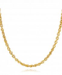 Italian Gold Diamond Cut Rope, 18" Chain Necklace (3-3/4mm) in 14k Gold, Made in Italy