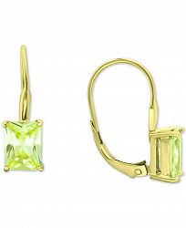 Giani Bernini Cubic Zirconia Octagon Leverback Hoop Earrings in 18k Gold-Plated Sterling Silver, Created for Macy's