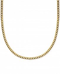 18" Curb Link Chain Necklace (3-1/6mm) in Solid 14k Gold