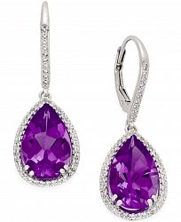 Amethyst (8 ct. t. w. ) and White Topaz Earrings (1/2 ct. t. w. ) in Sterling Silver (Also available in Blue Topaz)