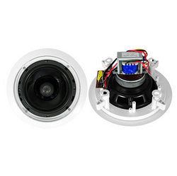 In-Wall / In-Ceiling Dual 6.5-inch Speaker System, 70V Transformer, 2-Way, Flush Mount, White