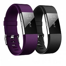 2Pks Soft TPU Silicone Replacement Sport Band Fitness Strap Compatible for Fitbit Charge2 - Small