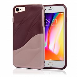 Navor Slim Fit Protective Soft and Lightweight Bumper Case for iPhone 7 And 8 - RoseGold-Purple