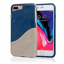 Navor Slim Fit Protective Soft and Lightweight Bumper Case for iPhone 7 Plus And 8 Plus - Gold-Blue
