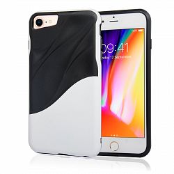 Navor Slim Fit Protective Soft and Lightweight Bumper Case for iPhone 7 And 8 - White-Black
