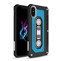 Navor Slim Fit Protective Soft and Lightweight Tape Cassette Player Bumper Case for iPhone X /10 - Blue