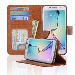 Samsung Galaxy S6 Edge Wallet Case - Navor - Brown
